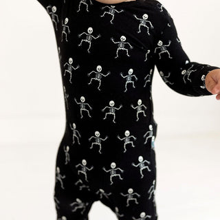 Posh Peanut - Dancing Skelly - Long Sleeve Basic Romper - Charlie Rae - 0-3 Months - Baby & Toddler Clothing - Posh Peanut