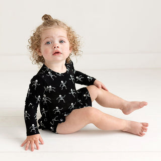 Posh Peanut - Dancing Skelly - Long Sleeve Basic Twirl Skirt Bodysuit - Charlie Rae - 0-3 Months - Baby & Toddler Dresses - Posh Peanut