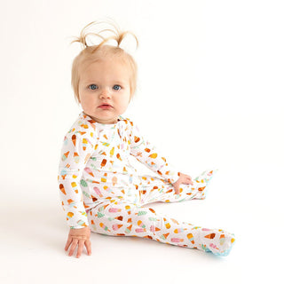 Posh Peanut - Ice Cream Parlor - Footie Zippered One Piece - Charlie Rae - 0-3 Months - Baby & Toddler Sleepwear - Posh Peanut