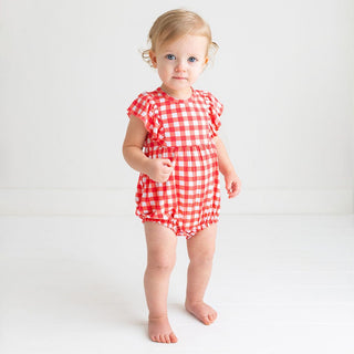 Posh Peanut - Polly - Flutter Sleeve Bubble Romper - Charlie Rae - 3-6 Months - Baby One-Pieces - Posh Peanut