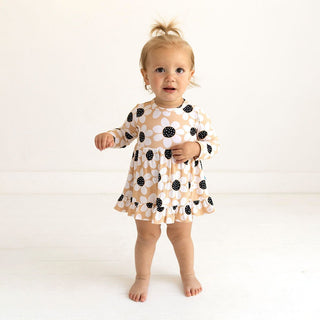 Posh Peanut - Reagan - Long Sleeve Ruffled Bodysuit Dress - Charlie Rae - 0-3 Months - Baby & Toddler Dresses - Posh Peanut