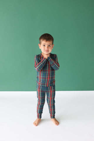 Posh Peanut- Tartan Plaid - Long Sleeve Basic Pajama - Charlie Rae - 6-12 Months - Baby & Toddler Sleepwear - Posh Peanut