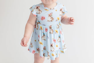 Posh Peanut - Tinsley Jane - Capsleeve Basic Ruffled Bodysuit Dress - Charlie Rae - 3-6 Months - Girls 1 Piece- 220 - Posh Peanut