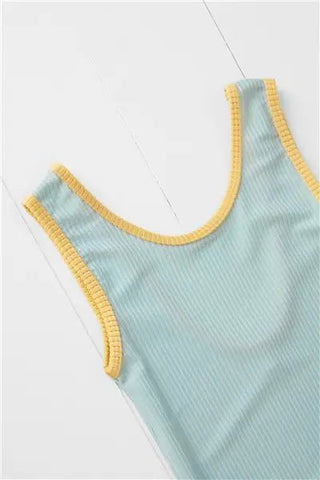 Robin- Pistachio Ribbed Kids Swimsuit - Charlie Rae - 12-18 Months - Grass & Air