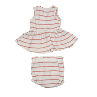 Rose Tan Rib Stripe- Peplum Tank & High Waist Bloomer - Charlie Rae - 3-6 Months - Baby & Toddler Outfits - Angel Dear