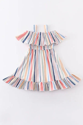Rosie Stripe Ruffle Dress - Charlie Rae - 2T - Honeydew