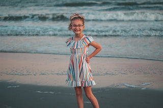 Rosie Stripe Ruffle Dress - Charlie Rae - 2T - Baby & Toddler Dresses - Charlie Rae
