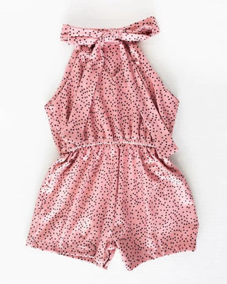 Scottie Tie-Back Shorty Romper - Pomegranate Seeds - Charlie Rae - 0-3 Months - Baby & Toddler Outfits - Bailey's Blossoms