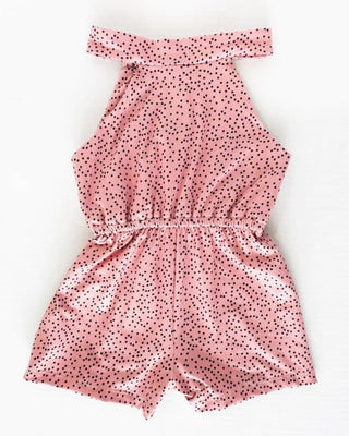 Scottie Tie-Back Shorty Romper - Pomegranate Seeds - Charlie Rae - 0-3 Months - Baby & Toddler Outfits - Bailey's Blossoms