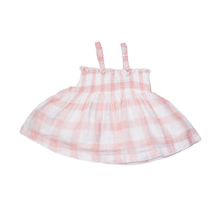 Smocked Top & Bloomer- Painted Gingham Pink - Charlie Rae - 3-6 Months - Baby & Toddler Outfits - Angel Dear
