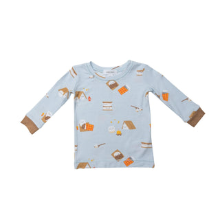 S’mores Bamboo Long Sleeve Loungewear Set - Charlie Rae - 6-12 Months - Baby & Toddler Sleepwear - Angel Dear