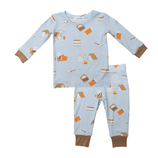 S’mores Bamboo Long Sleeve Loungewear Set - Charlie Rae - 6-12 Months - Baby & Toddler Sleepwear - Angel Dear