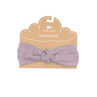 Solid Muslin Dusty Lavender- Headband - Charlie Rae - 0-12 Months - Headbands - Angel Dear