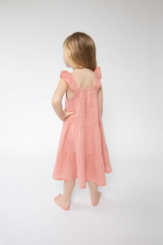Solid Muslin Dusty Rose- Twirly Sundress - Charlie Rae - 2T - Baby & Toddler Dresses - Angel Dear