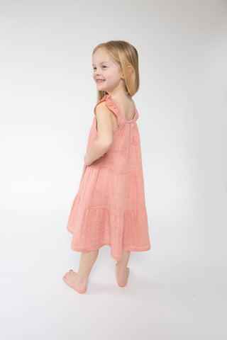 Solid Muslin Dusty Rose- Twirly Sundress - Charlie Rae - 2T - Baby & Toddler Dresses - Angel Dear