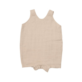 Solid Muslin Soft Linen- Overall Shortie - Charlie Rae - 3-6 Months - Baby One-Pieces - Angel Dear