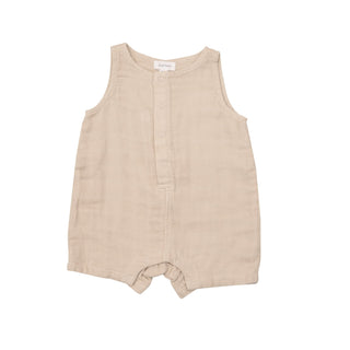 Solid Muslin Soft Linen- Shortie Romper - Charlie Rae - 3-6 Months - Baby One-Pieces - Angel Dear