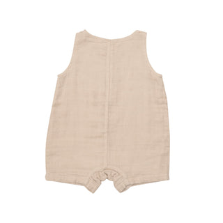 Solid Muslin Soft Linen- Shortie Romper - Charlie Rae - 3-6 Months - Baby One-Pieces - Angel Dear