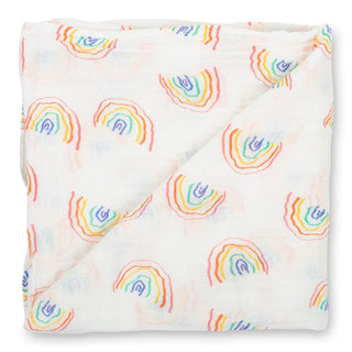 Somewhere Over The Rainbow Swaddle Blanket - Charlie Rae - Swaddling & Receiving Blankets - LollyBanks