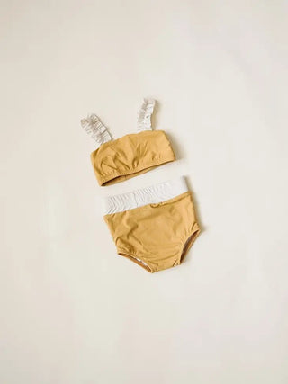 Strap Bandeau Bikini Set - Mustard - Charlie Rae - 0-6 Months - Orcas Lucille