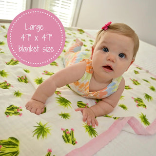 Stuck On You - Bamboo Succulent Baby Quilt - Charlie Rae - Swaddling & Receiving Blankets - LollyBanks