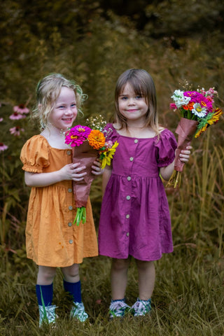 Sunflower Bubble Sleeve Dress - Charlie Rae - 2T - Baby & Toddler Dresses - Charlie Rae