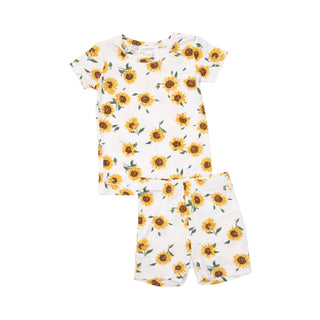 Sunflower Ditsy- Bamboo Loungewear Short Set - Charlie Rae - 6-12 Months - Baby & Toddler Sleepwear - Angel Dear
