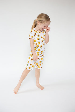 Sunflower Ditsy- Bamboo Loungewear Short Set - Charlie Rae - 6-12 Months - Baby & Toddler Sleepwear - Angel Dear