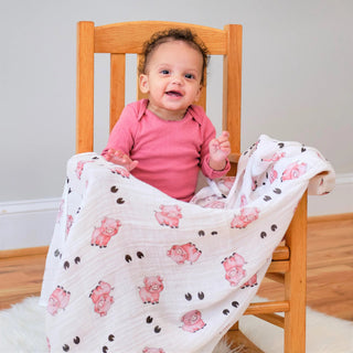 Swaddle Baby Blanket - Oink Oink - Charlie Rae - Swaddling & Receiving Blankets - LollyBanks