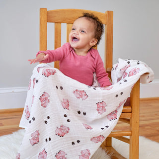 Swaddle Baby Blanket - Oink Oink - Charlie Rae - Swaddling & Receiving Blankets - LollyBanks