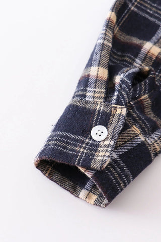 The Christopher Navy Flannel - Charlie Rae - 12 Months - Shirts & Tops - Honeydew