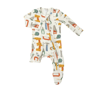 Tools Bamboo 2 Way Zipper Footie - Charlie Rae - Newborn - Baby & Toddler Sleepwear - Angel Dear