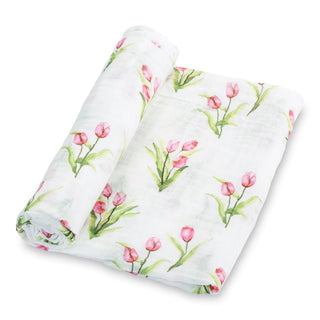 Tulip Garden Swaddle Blanket - Charlie Rae - Swaddling & Receiving Blankets - LollyBanks