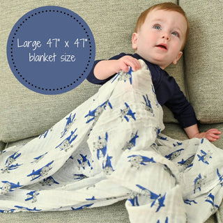 Up, Up, Up and Away Swaddle Blanket - Charlie Rae - Swaddling & Receiving Blankets - LollyBanks