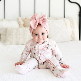 Vintage Pink Rose - Footie Ruffled Zippered One Piece - Posh Peanut - Charlie Rae - Premie - Posh Peanut