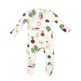 Watercolor Veggies Bamboo 2 Way Zipper Footie - Charlie Rae - Newborn - Baby & Toddler Sleepwear - Angel Dear