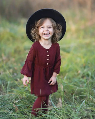 Windsor Dot Dress - Wine - Charlie Rae - 0-3 Months - Baby & Toddler Dresses - Bailey's Blossoms